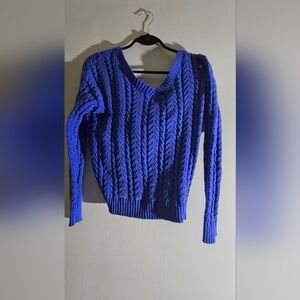 Jessica Simpson V-Neck Sweater - Vibrant Blue